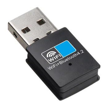 USB WiFi Bluetooth адаптер, мрежова карта Wifi-dongle Bluetooth 4.2 150 Mbit/s, приемник-предавател, Bluetooth, Wifi